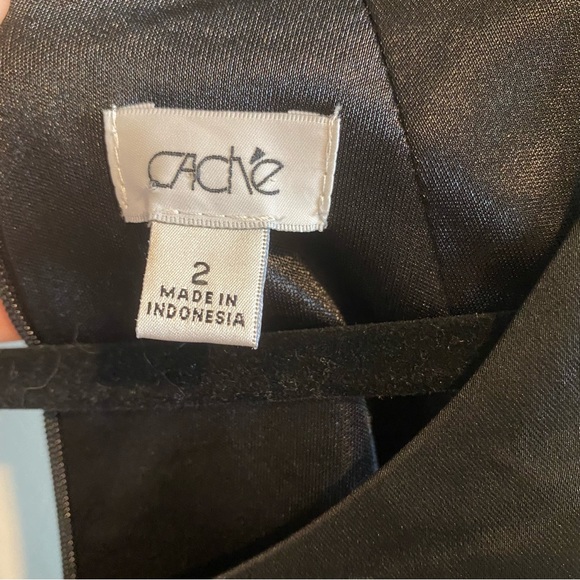 Cache Black and White Lace Round Neck Dress Size 2 - Picture 8 of 10